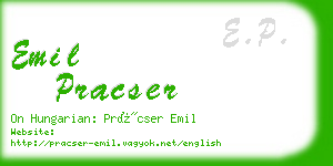emil pracser business card